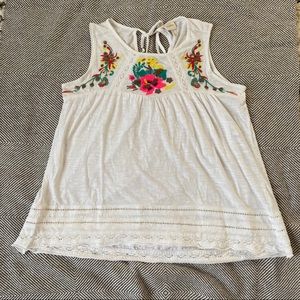 CUPIO Women’s embroidered and beaded tank